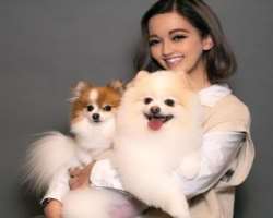 She has adopted two cute dogs in her home.